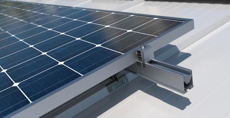 Sistema Coplanar con perfil de aluminio PSE-A. Fijación ensamblada